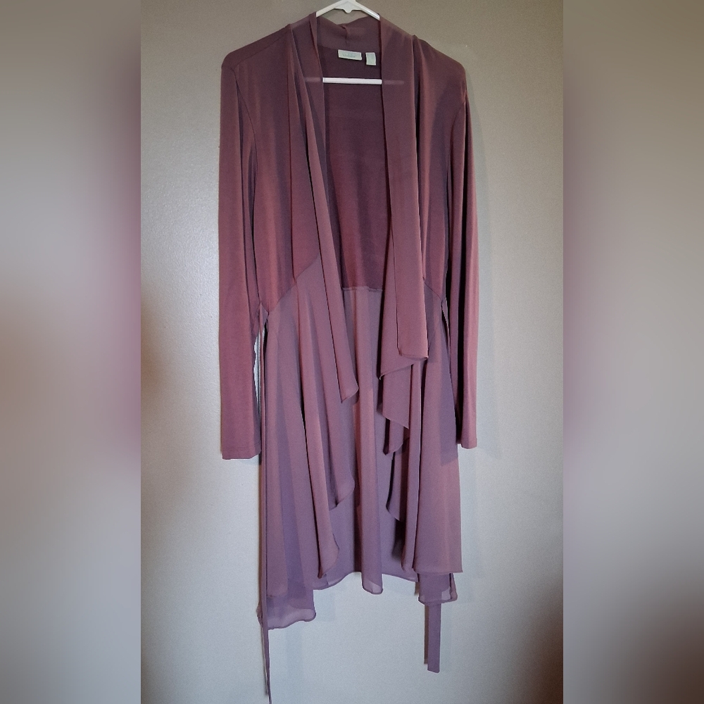 Logo Lounge Mauve Long Sleeve Flowy Cardigan